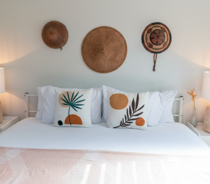 Chinaman’s Ocean Front Beach House 14 Bright bedroom with ocean view in Oahu Hawaii vacation rental