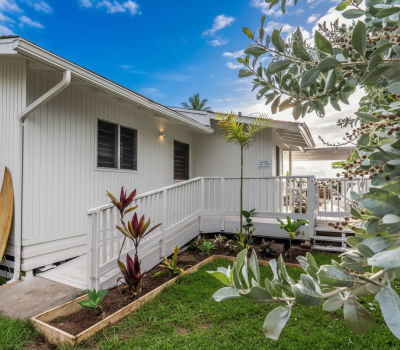 Chinaman’s Ocean Front Beach House 3 Oceanfront Oahu vacation rental exterior with direct beach access