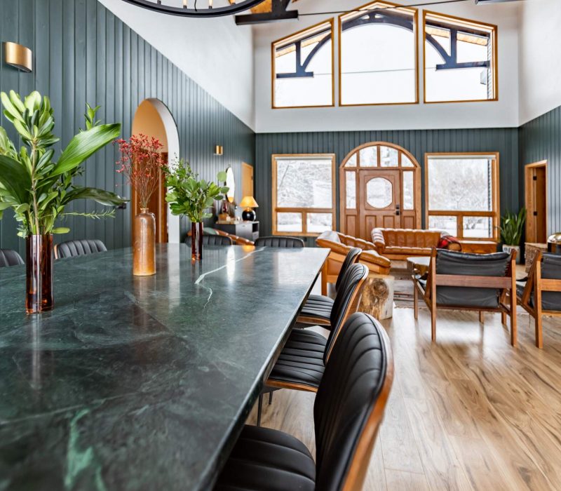 Timber and Love Home Remodeling Company - Timber and Love Chalet Dining Room + Living Room